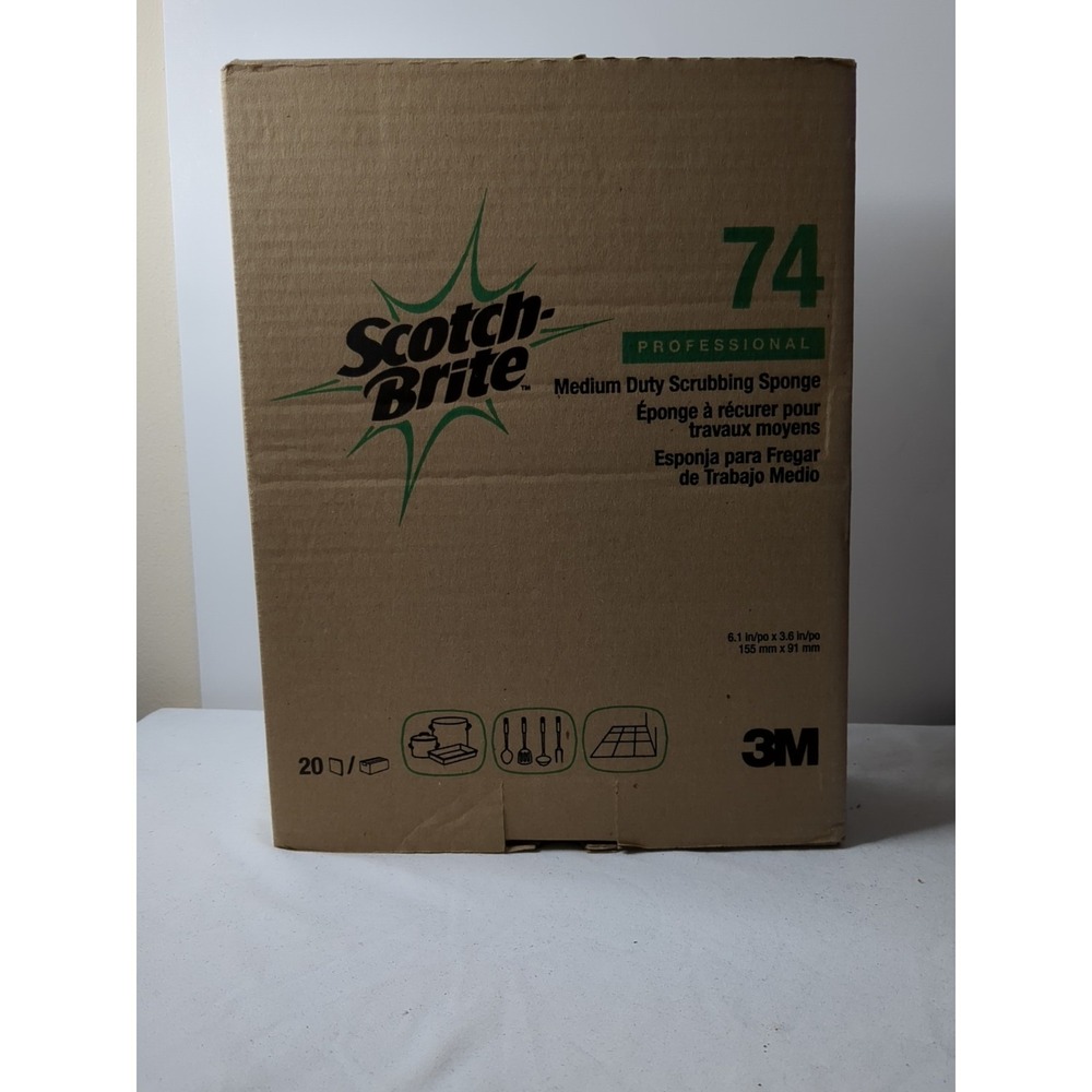 3M #74 Green & Yellow Scrubbing Sponges, 20 Count - Picture 3 of 5